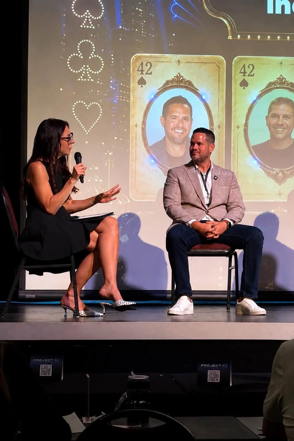 Anthony Cruz in a panel interview on stage