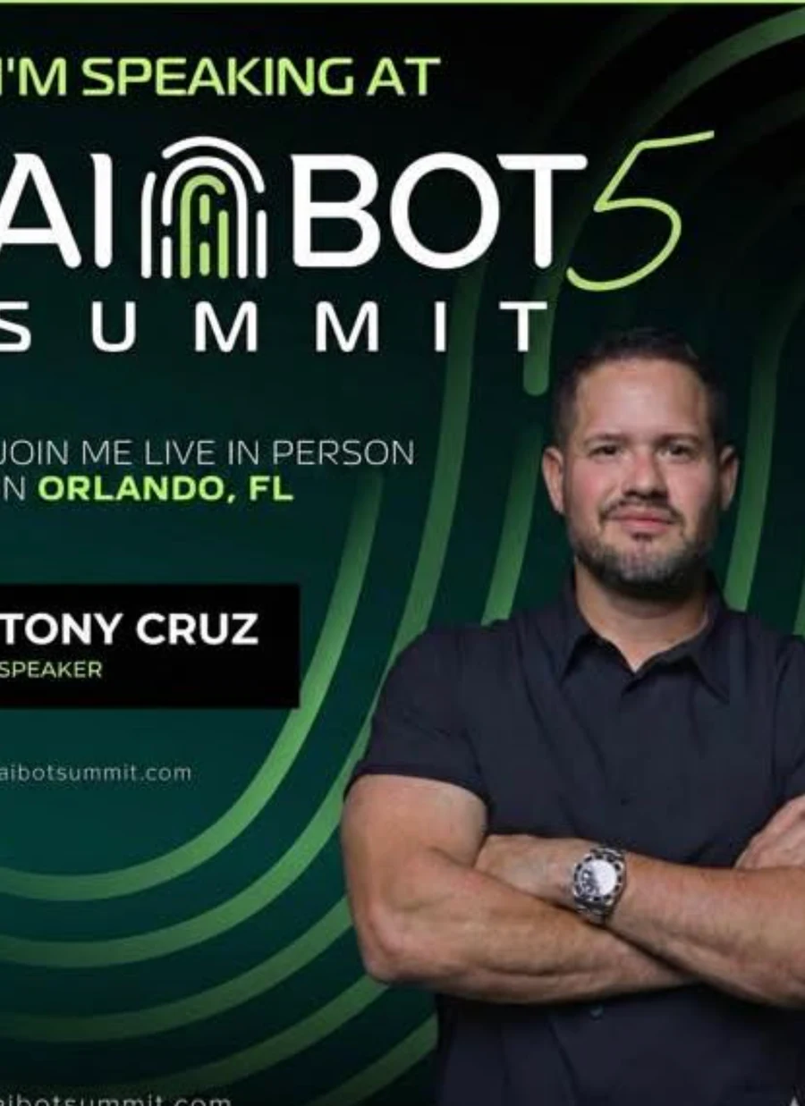 Anthony Cruz speaking at AI BOT 5 Summit